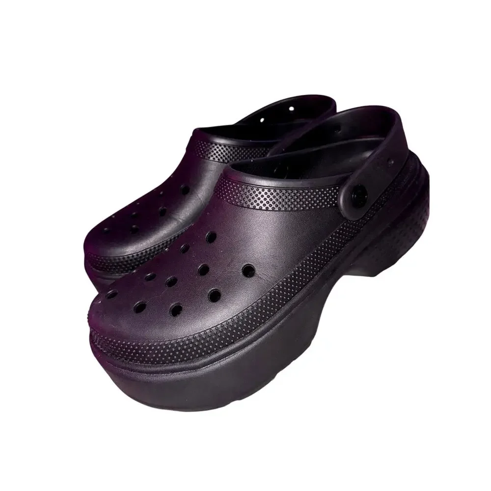 Crocs Stomp Clog Synthetic Black Clogs nwot men’s size 13 platform boot shoes